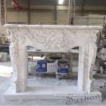 Italian Class A Snow White Marble Hand Carved Fireplace